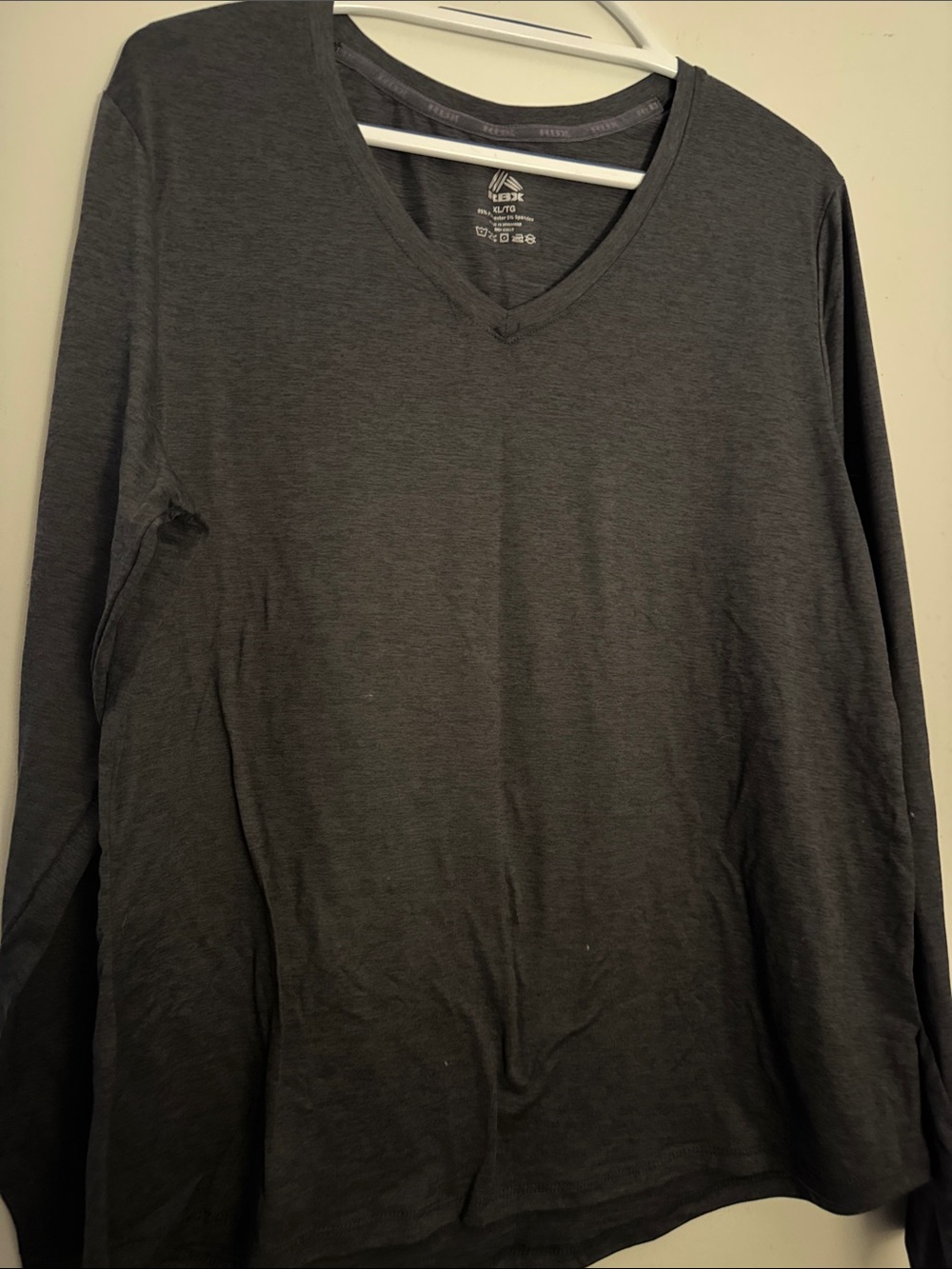 RBX Men's Long Sleeve V-Neck Shirt - Dark Gray